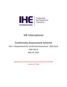 IHE International Conformity Assessment Scheme