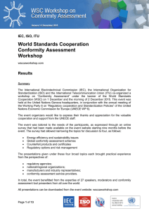 World Standards Cooperation Conformity Assessment Workshop