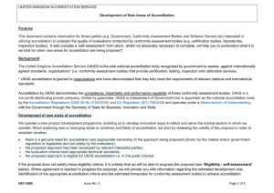 Development of new areas of accreditation.