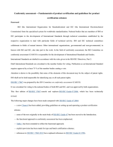 Conformity assessment -- Fundamentals of product certification and