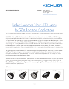 Kichler®Launches New LED Lamps for Wet Location Applications