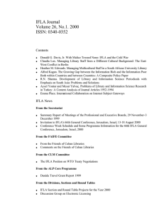 IFLA Journal Volume 26, No.1. 2000 ISSN: 0340-0352