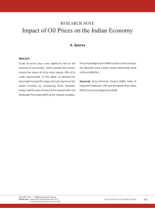 Impact of Oil Prices on the Indian Economy