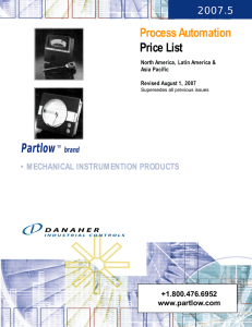 PartlowTM Process Automation Price List