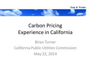 Carbon Pricing Experience in California