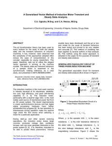 A Generalized Vector Method of Induction Motor Transient and