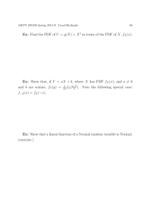 Ex: Find the PDF of Y = g(X) = X 2 in terms of the PDF of X, f X(x). Ex