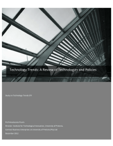 Technology Trends: A Review of Technologies and Policies