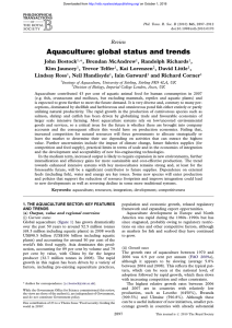 Aquaculture: global status and trends