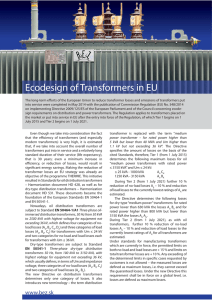 Ecodesign of Transformers in EU