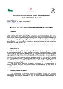 magnetic field in the vicinity of distribution transformers