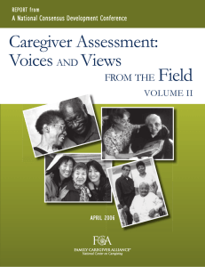 Caregiver Assessment: Voices and Views from the Field