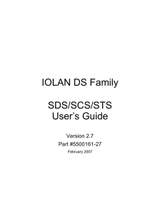 IOLAN DS Family SDS/SCS/STS User`s Guide