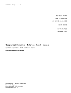 Geographic information — Reference Model – Imagery