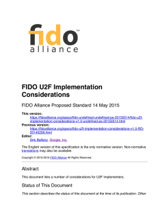 FIDO U2F Implementation Considerations