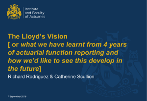 AFH Seminar - The Lloyd`s Vision - Institute and Faculty of Actuaries