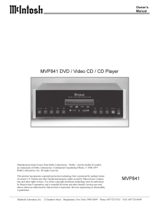 MVP841 MVP841 DVD / Video CD / CD Player