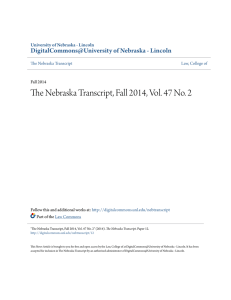 The Nebraska Transcript, Fall 2014, Vol. 47 No. 2