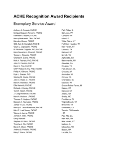 ACHE Recognition Award Recipients