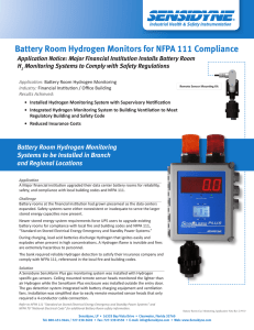 Battery Room Hydrogen Monitors for NFPA 111 Compliance