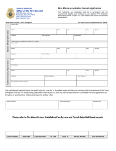 Fire Alarm Installation Permit Application