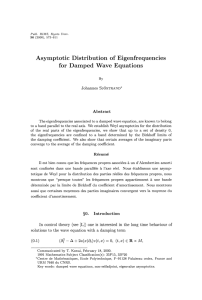 Asymptotic Distribution of Eigenfrequencies for Damped Wave