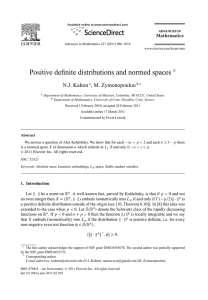 Positive definite distributions and normed spaces