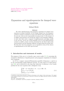 Expansions and eigenfrequencies for damped wave equations