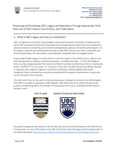 Preserving and Promoting UBC`s Legacy and Reputation Through