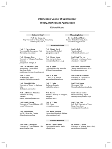 International Journal of Optimization: Theory, Methods and