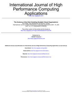 Applications Performance Computing International Journal of High