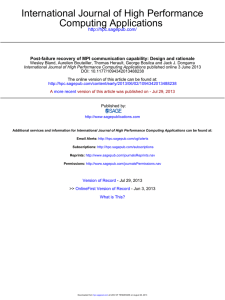 Computing Applications International Journal of High