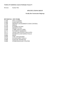 TOWN OF WARWICK: BUS STORAGE FACILITY Division Section