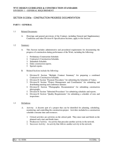 Section 013200a - Construction Progress Documentation