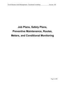 Job Plans, Safety Plans, Preventive Maintenance, Routes