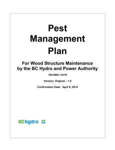 Pest Management Plan for BC Hydro Wood Structure Maintenance