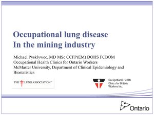 Occupational lung disease In the mining industry