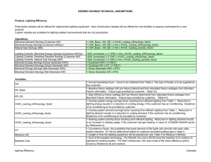 Lighting Efficiency 2016 Deemed Savings 1 of 2