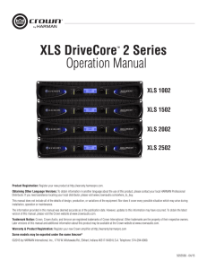 XLS DriveCoreTM 2 Series Operation Manual