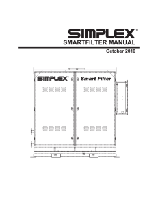 Simplex SmartFilter Operator`s Manual