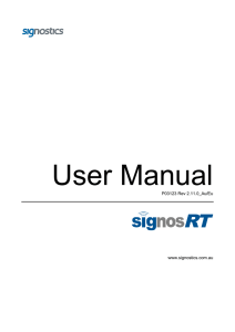 User Manual - Signostics