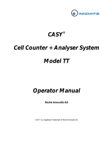 CASY® Cell Counter + Analyser System Model TT Operator Manual