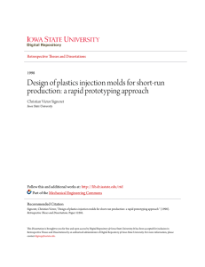 Design of plastics injection molds for short