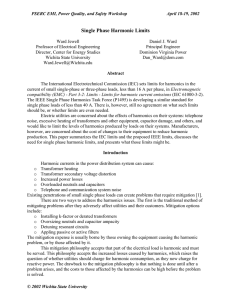 Single Phase Harmonic Limits - Power Systems Engineering