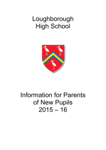 Loughborough High School Information for Parents of New Pupils