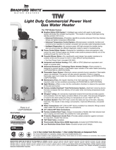 Light Duty Commercial Power Vent Gas Water Heater