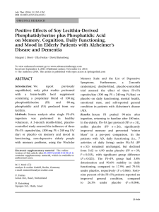 Positive Effects of Soy Lecithin-Derived Phosphatidylserine plus