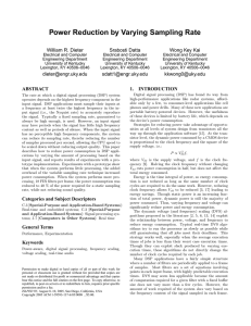 Power Reduction by Varying Sampling Rate