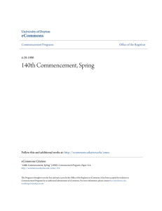 140th Commencement, Spring - eCommons