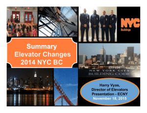 Elevator Changes 2014 NYC BC